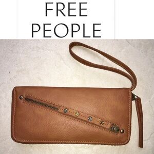 FREE PEOPLE brown vegan leather wallet